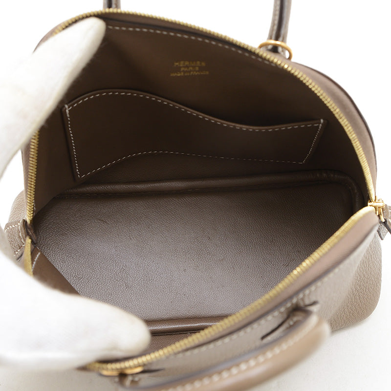 ボリード1923 ミニ シェーブル エトゥープ ゴールド金具 Z刻印 ハンドバッグ