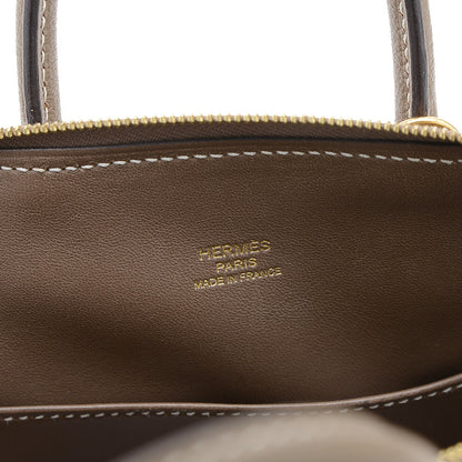 ボリード1923 ミニ シェーブル エトゥープ ゴールド金具 Z刻印 ハンドバッグ