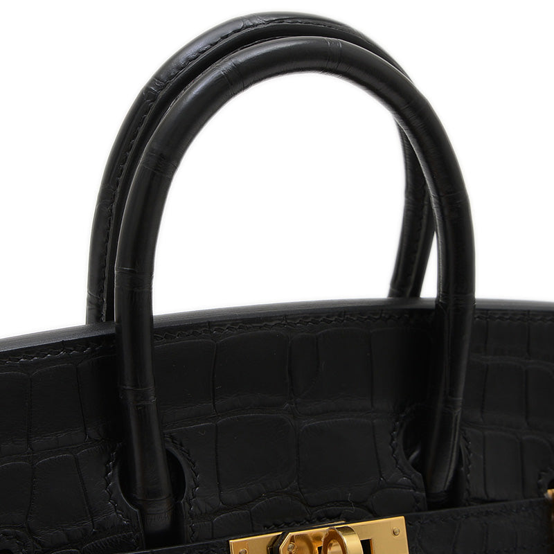 バーキン25 タッチ トゴ/アリゲーター ブラック ゴールド金具 K刻印 ハンドバッグ