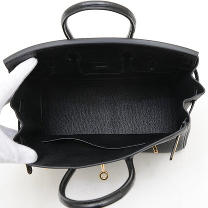 バーキン25 タッチ トゴ/アリゲーター ブラック ゴールド金具 K刻印 ハンドバッグ