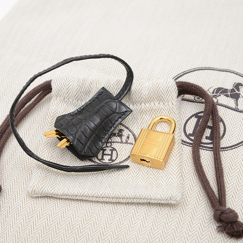 バーキン25 タッチ トゴ/アリゲーター ブラック ゴールド金具 K刻印 ハンドバッグ