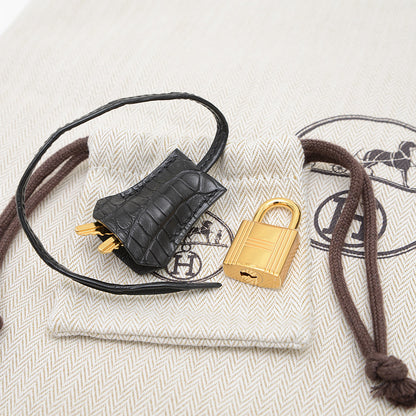 バーキン25 タッチ トゴ/アリゲーター ブラック ゴールド金具 K刻印 ハンドバッグ