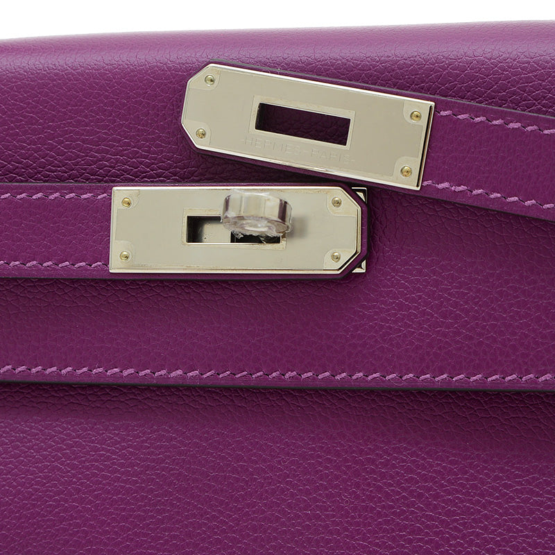 ケリー28 内縫い エバーカラー アネモネ シルバー金具 Z刻印 ハンドバッグ