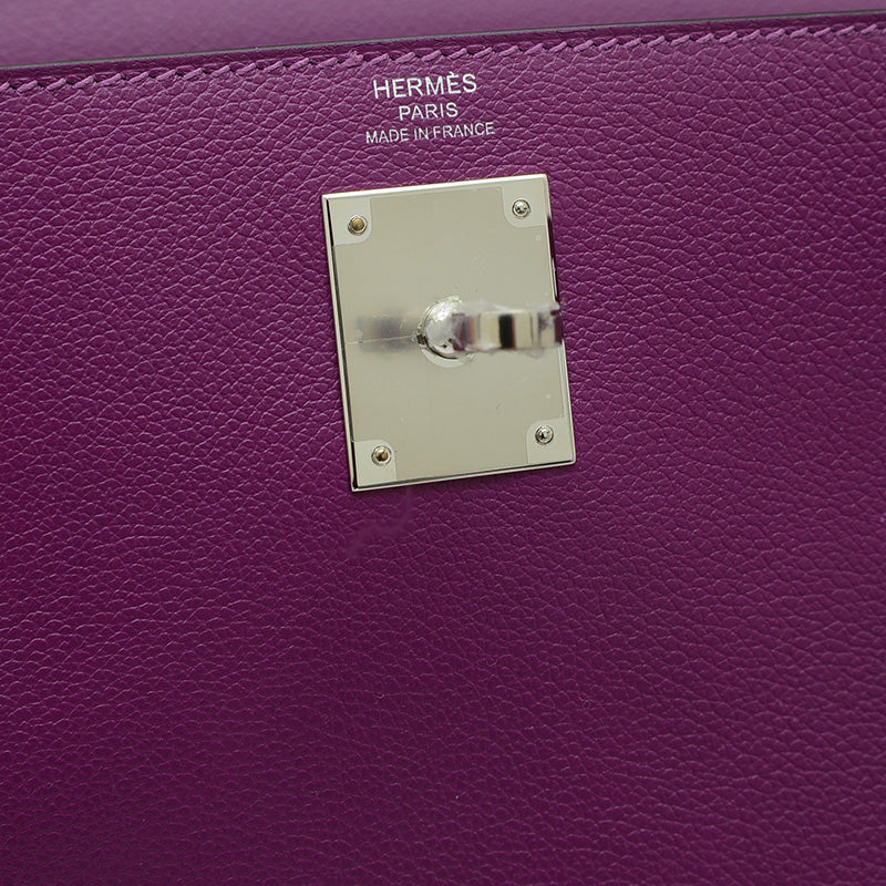 ケリー28 内縫い エバーカラー アネモネ シルバー金具 Z刻印 ハンドバッグ