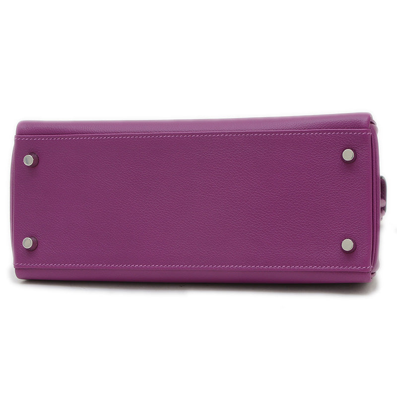 ケリー28 内縫い エバーカラー アネモネ シルバー金具 Z刻印 ハンドバッグ