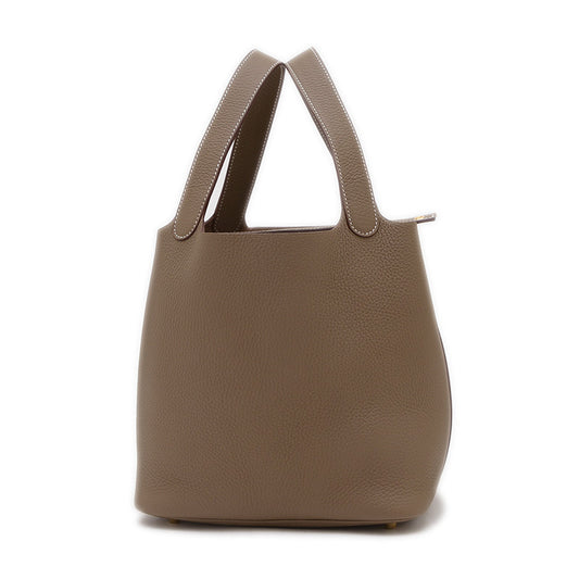 ピコタンロック MM 22 エトゥープ ゴールド金具 W刻印 ハンドバッグ