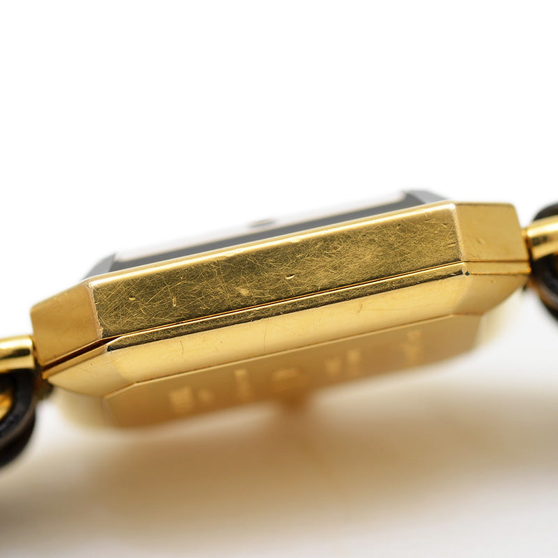 プルミエール レディース 黒文字盤 GP クォーツ H0001 Lサイズ 腕時計