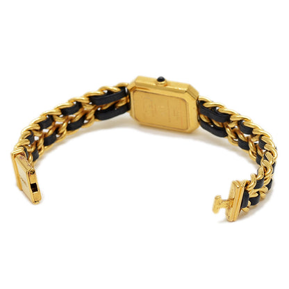 プルミエール レディース 黒文字盤 GP クォーツ H0001 Lサイズ 腕時計