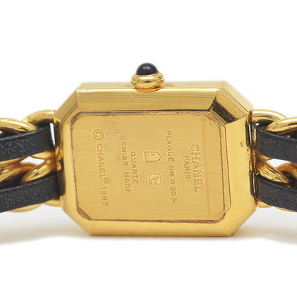 プルミエール レディース 黒文字盤 GP クォーツ H0001 Lサイズ 腕時計