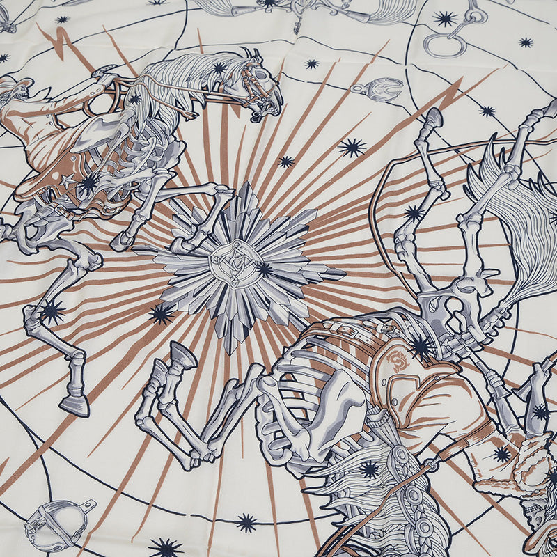 カレ140 ジェアン コーラス ステラルム ホワイト/マリン/ベージュローズ スカーフ