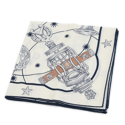 カレ140 ジェアン コーラス ステラルム ホワイト/マリン/ベージュローズ スカーフ