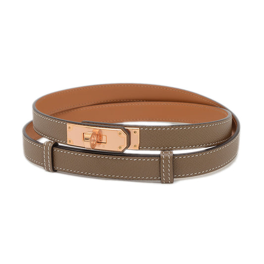 ケリーベルト 18 エプソン エトゥープ ローズゴールド金具 K刻印 ベルト