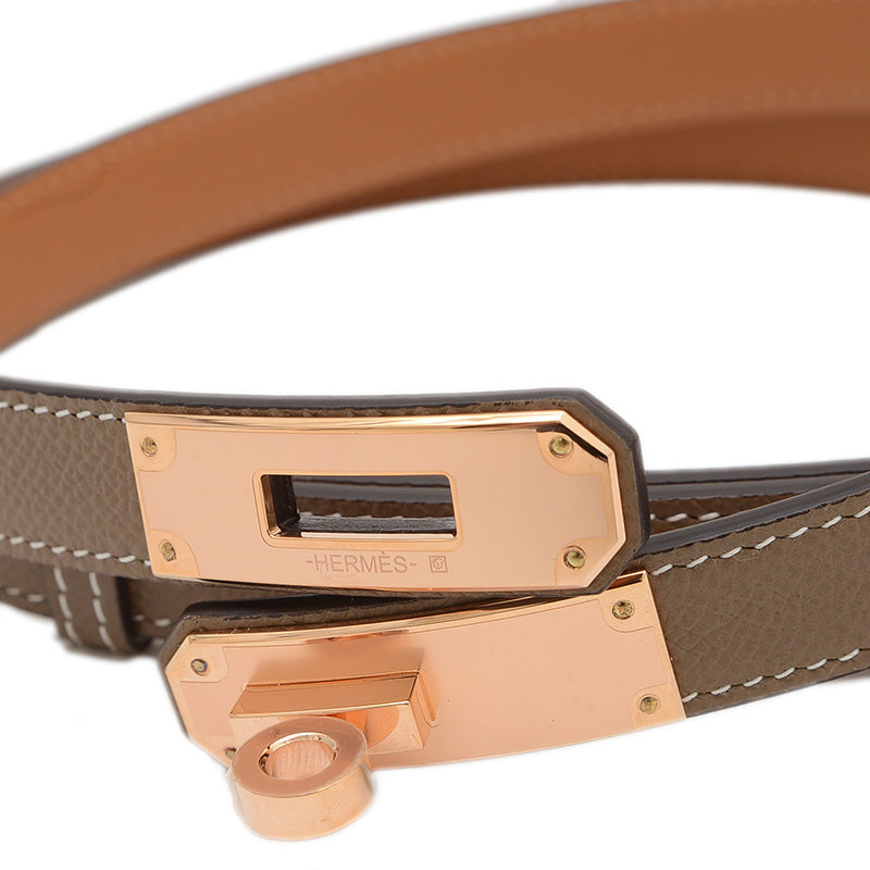 ケリーベルト 18 エプソン エトゥープ ローズゴールド金具 K刻印 ベルト