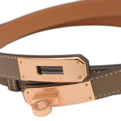 ケリーベルト 18 エプソン エトゥープ ローズゴールド金具 K刻印 ベルト