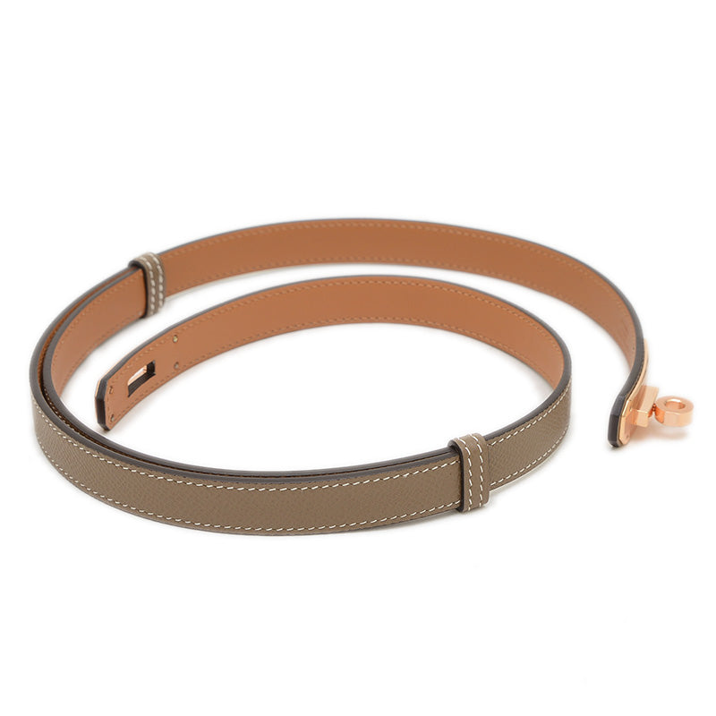 ケリーベルト 18 エプソン エトゥープ ローズゴールド金具 K刻印 ベルト