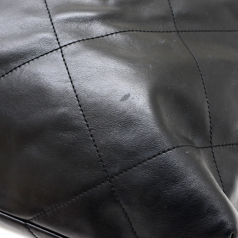 シャネル22 チェーンショルダーバッグ カーフスキン ブラック ゴールド金具 AS3261 ショルダーバッグ