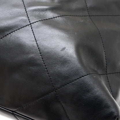 シャネル22 チェーンショルダーバッグ カーフスキン ブラック ゴールド金具 AS3261 ショルダーバッグ