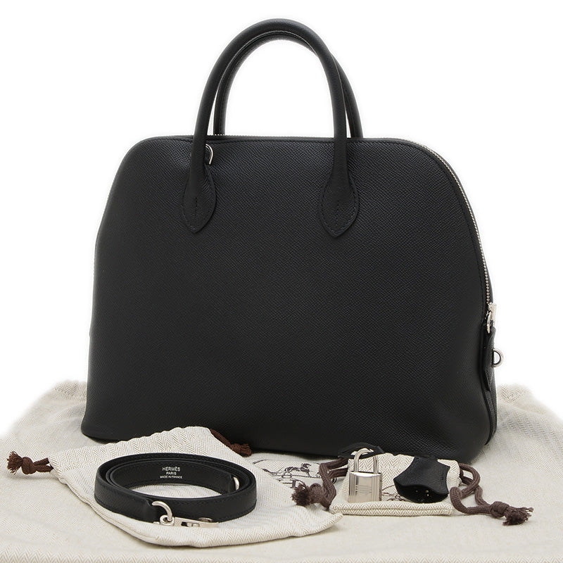 ボリード1923 30 エプソン ブラック シルバー金具 B刻印 ハンドバッグ