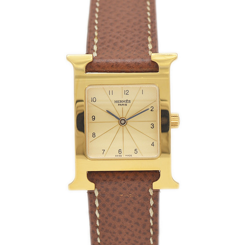 Hウォッチ ミニ レディース アイボリー文字盤 革ベルト クォーツ HH1.201 腕時計