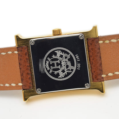 Hウォッチ ミニ レディース アイボリー文字盤 革ベルト クォーツ HH1.201 腕時計