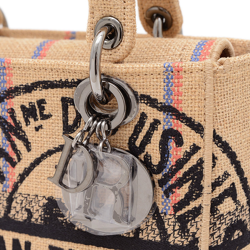 レディディオール LADY D-LITE ミディアム 2WAYバッグ ヘンプ ベージュ ハンドバッグ