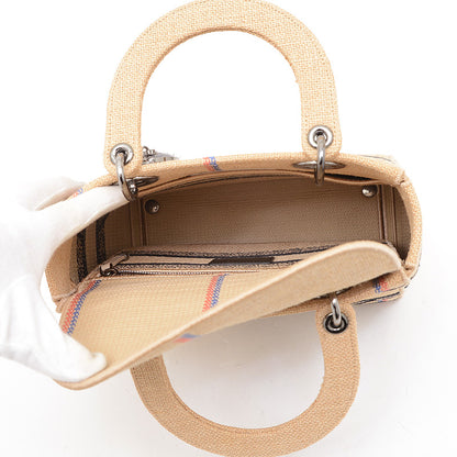 レディディオール LADY D-LITE ミディアム 2WAYバッグ ヘンプ ベージュ ハンドバッグ