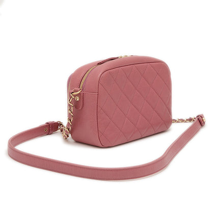 マトラッセ チェーンショルダー キャビアスキン パープル ゴールド金具 ショルダーバッグ