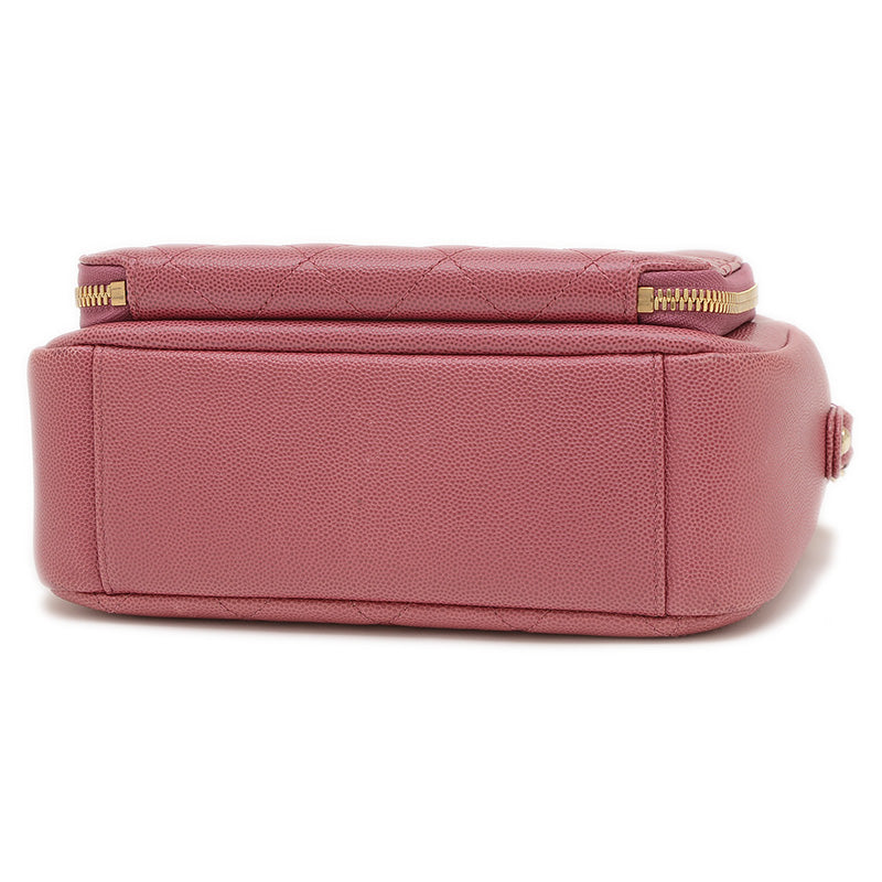 マトラッセ チェーンショルダー キャビアスキン パープル ゴールド金具 ショルダーバッグ