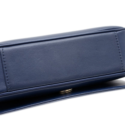 ココマーク ミニ チェーンショルダー カーフスキン ブルー AS0321 ショルダーバッグ