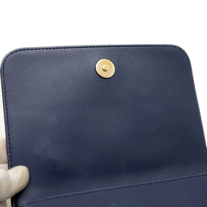 ココマーク ミニ チェーンショルダー カーフスキン ブルー AS0321 ショルダーバッグ