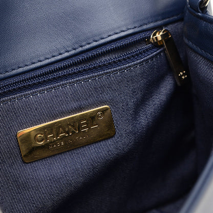 ココマーク ミニ チェーンショルダー カーフスキン ブルー AS0321 ショルダーバッグ