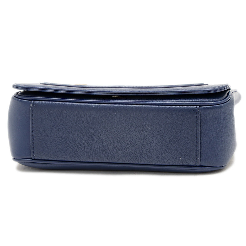 ココマーク ミニ チェーンショルダー カーフスキン ブルー AS0321 ショルダーバッグ