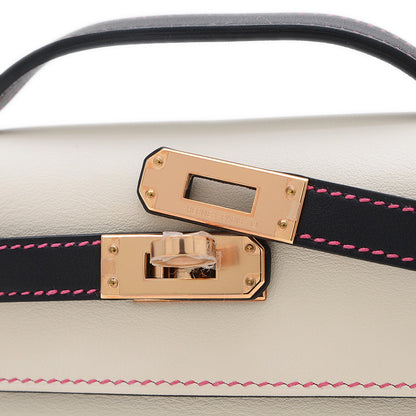 ポシェットケリー パーソナル スイフト クレ/ブラック ゴールド金具 W刻印 ハンドバッグ