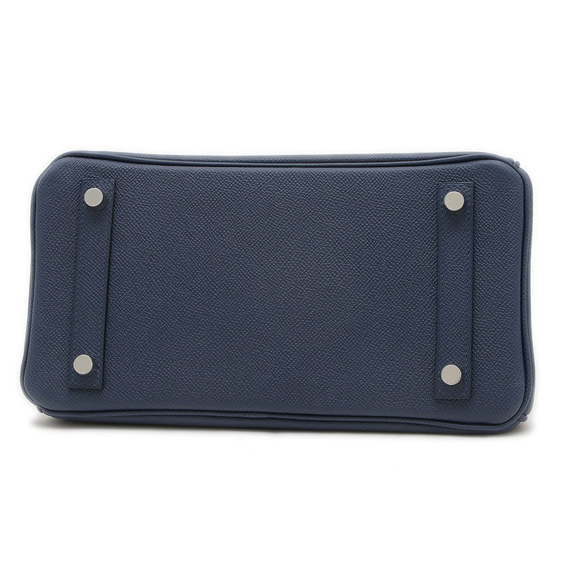 バーキン25 トリコロール エプソン ブルーアビス/ブルータイ/グリパンタン K刻印 ハンドバッグ