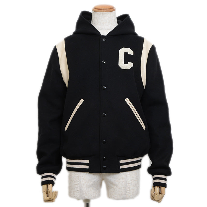 フード付きテディジャケット スタジャン ウール/カシミヤ ブラック 2V98M110R #44 スタジャン