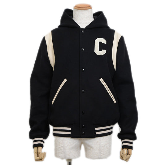 フード付きテディジャケット スタジャン ウール/カシミヤ ブラック 2V98M110R #44 スタジャン