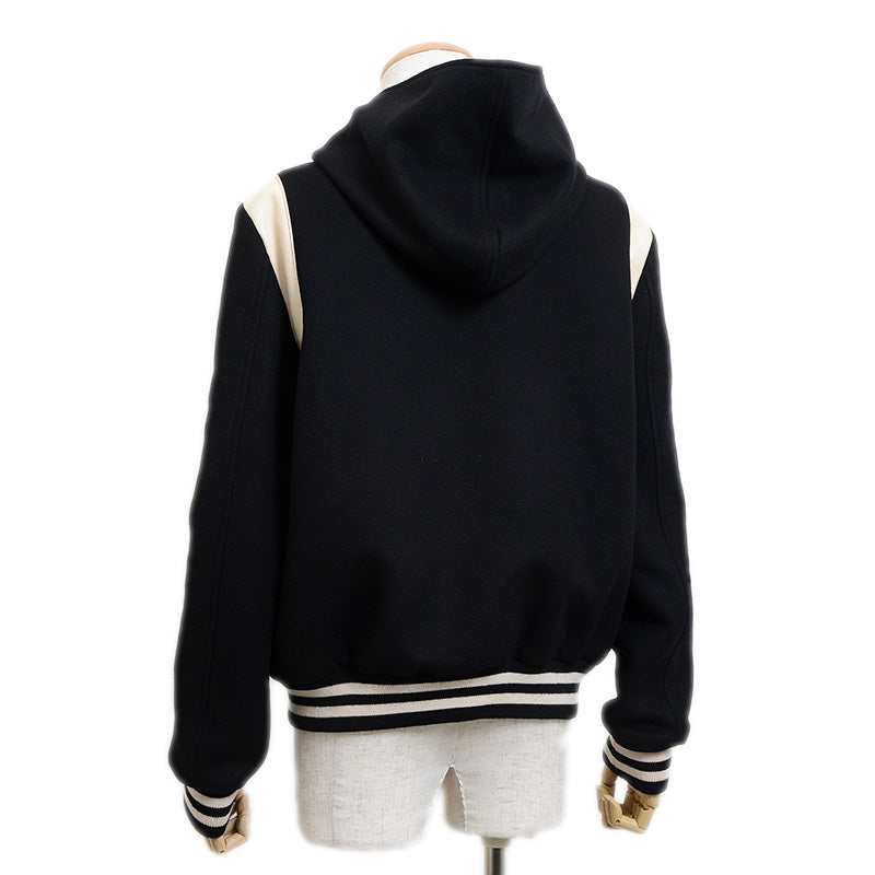 フード付きテディジャケット スタジャン ウール/カシミヤ ブラック 2V98M110R #44 スタジャン