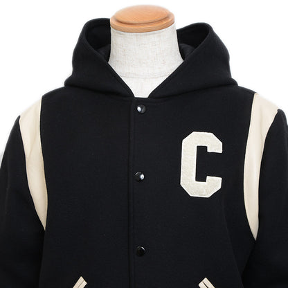 フード付きテディジャケット スタジャン ウール/カシミヤ ブラック 2V98M110R #44 スタジャン