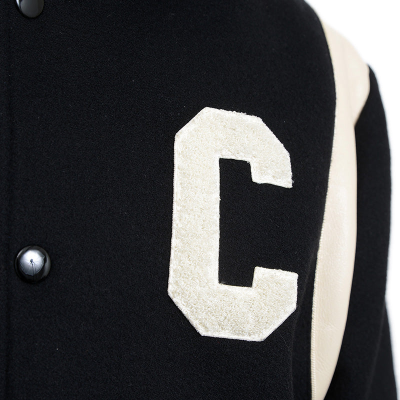 フード付きテディジャケット スタジャン ウール/カシミヤ ブラック 2V98M110R #44 スタジャン