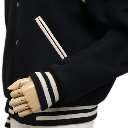 フード付きテディジャケット スタジャン ウール/カシミヤ ブラック 2V98M110R #44 スタジャン