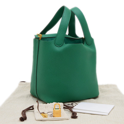 ピコタンロック PM 18 トリヨン ヴェールヴェルティゴ　ゴールド金具 W刻印 ハンドバッグ