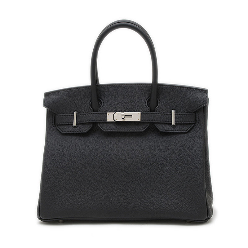 バーキン30 トゴ ブラック マットシルバー金具 K刻印 ハンドバッグ