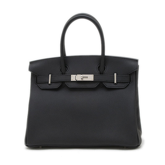 バーキン30 トゴ ブラック マットシルバー金具 K刻印 ハンドバッグ