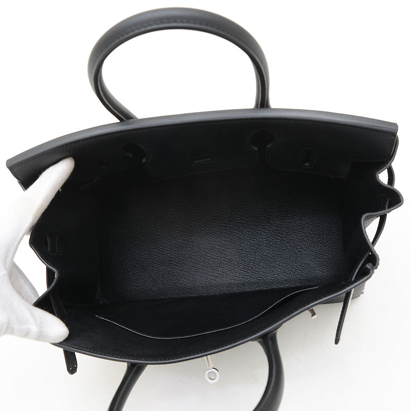 バーキン30 トゴ ブラック マットシルバー金具 K刻印 ハンドバッグ