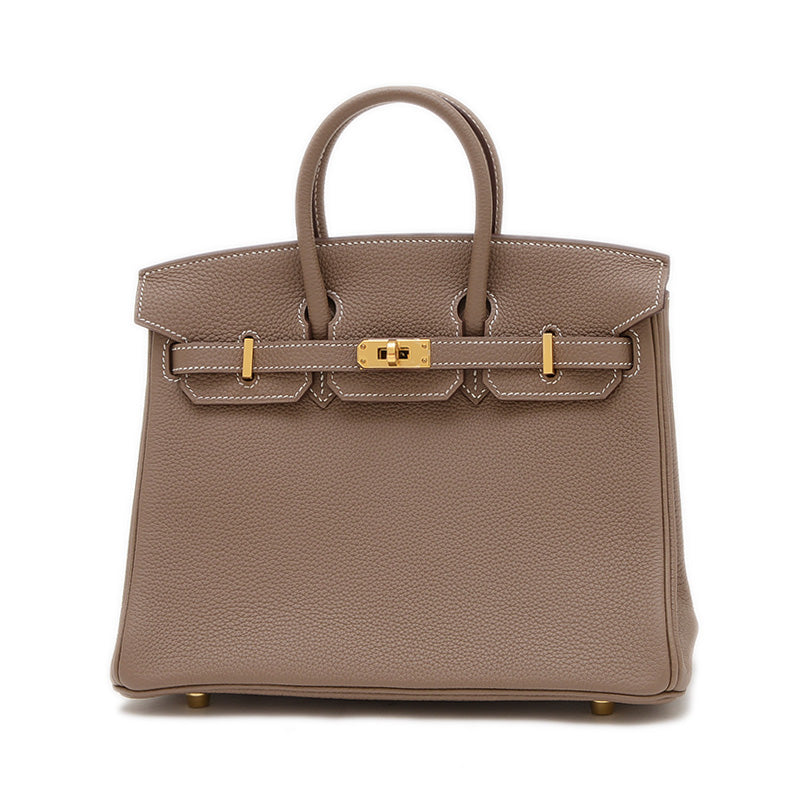 バーキン25 トゴ エトゥープ ゴールド金具 D刻印 ハンドバッグ