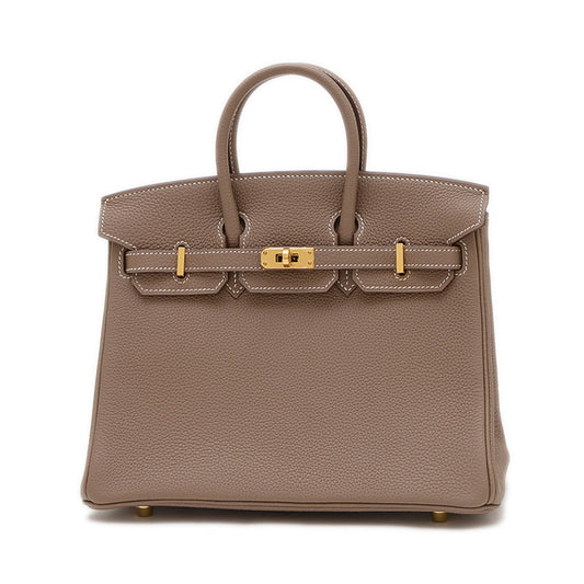 バーキン25 トゴ エトゥープ ゴールド金具 D刻印 ハンドバッグ