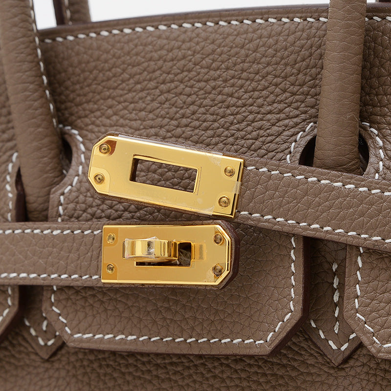 バーキン25 トゴ エトゥープ ゴールド金具 D刻印 ハンドバッグ