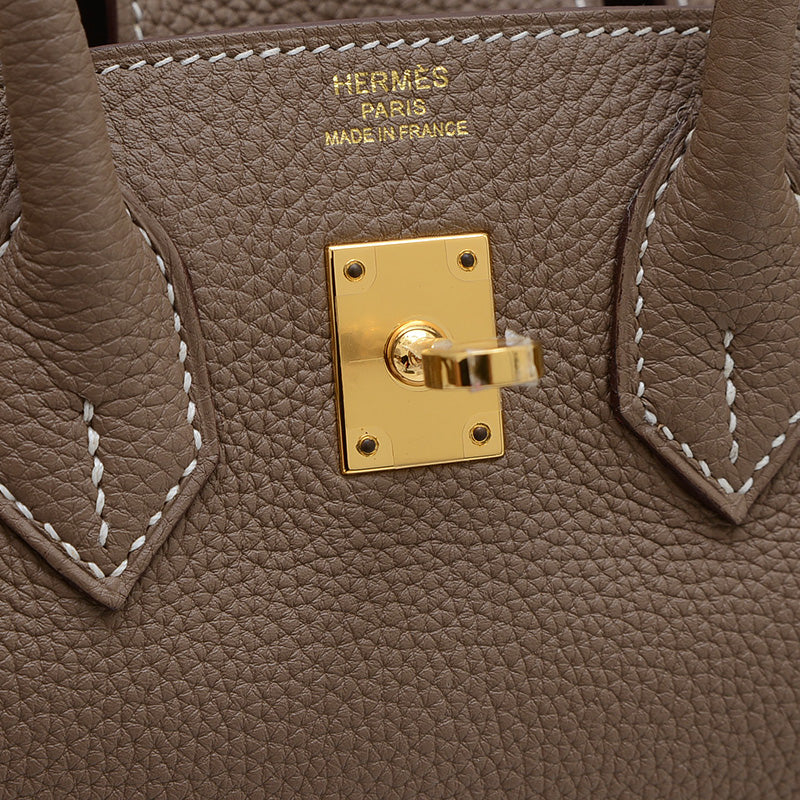 バーキン25 トゴ エトゥープ ゴールド金具 D刻印 ハンドバッグ