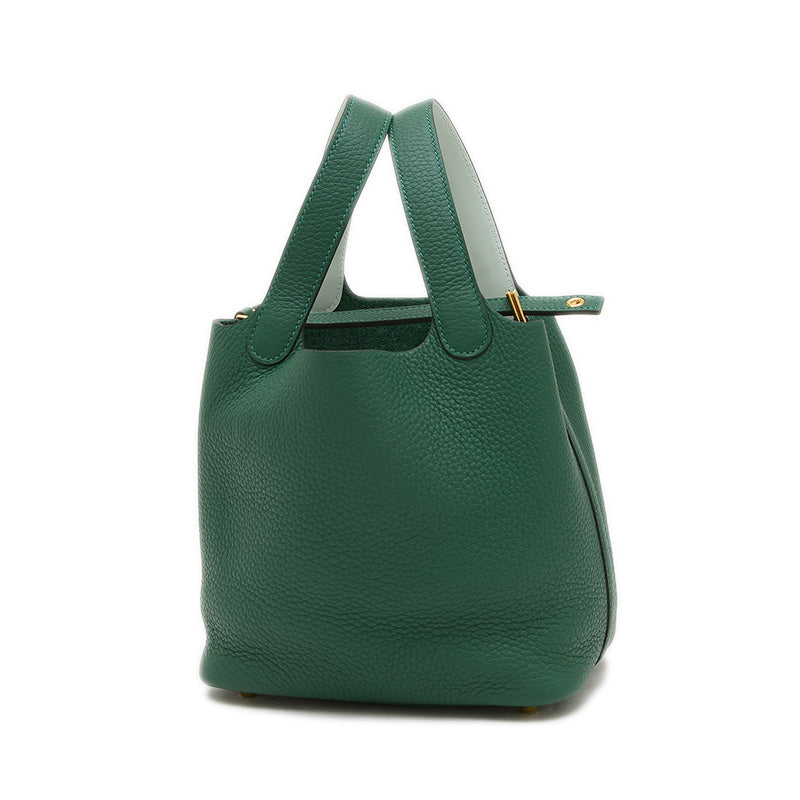 ピコタンロック PM 18 エクラ トリヨン ヴェールモワイアン ゴールド金具 K刻印 ハンドバッグ