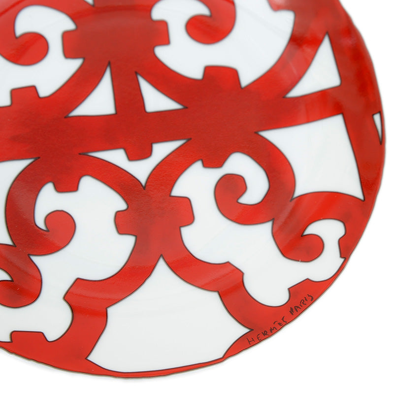 ガダルキヴィール パンプレート 17cm お皿 陶器 ホワイト/レッド 食器